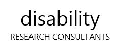 Logo for disability research consultants. The word disability is in lowercase and the words Research Consultants are in upper case.